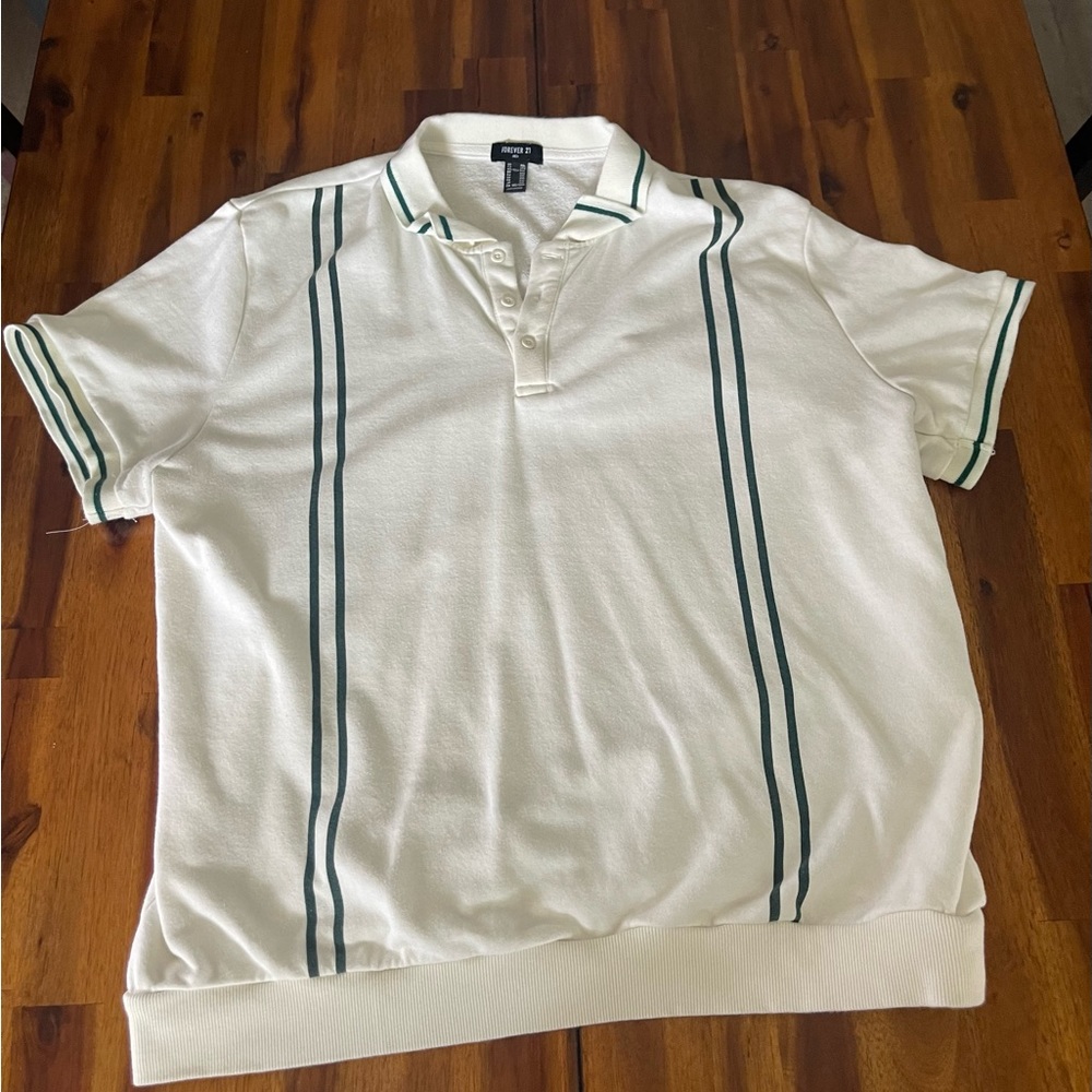 Men’s Forever 21 Striped Polo - 2XL